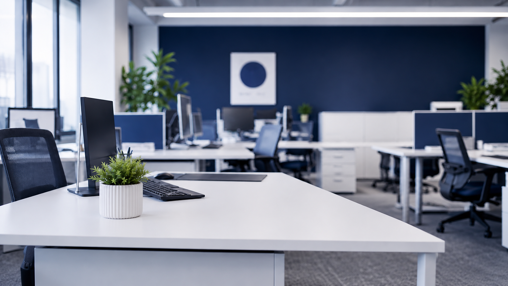 Espace professionnel propre, clair et entretenu